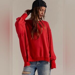 ▪️NWT Free People Camden Sweatshirt in Fire Red